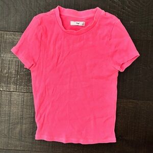 TNA Hot Pink Ribbed Tee
